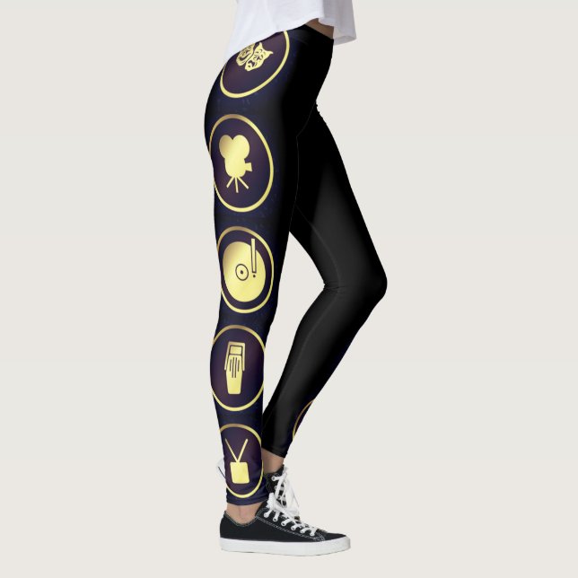 Legging Ícones de Estrelas de Cinema de Hollywood (Direita)