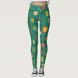 Legging Ícones FLEXÍVEIS Whimsical em verde