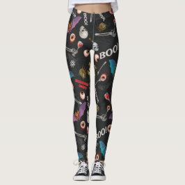 Legging Ícones modernos do Assustador do Halloween Olhais 