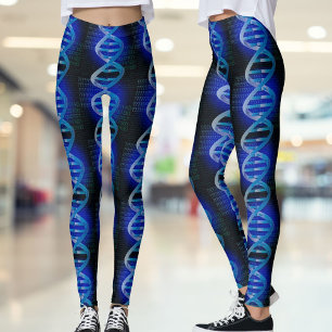 Legging ID de DNA Azul Ciência Médica Moderna Legal