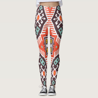 Legging Ikat Aztec: Textura em striping étnico