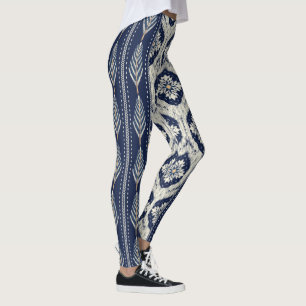 Legging Ikat Floral Paisley Pattern