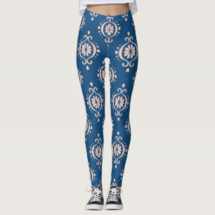 Legging Ikat Geométrico Folklore Damask Ornament