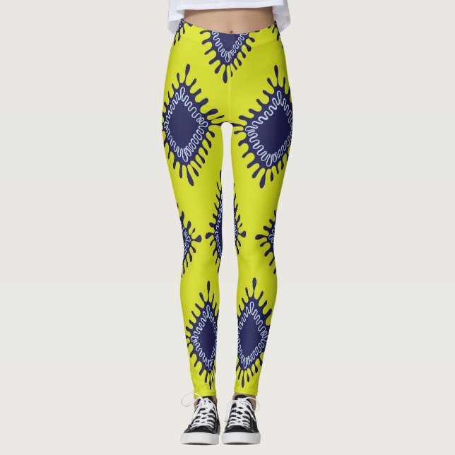 Legging Ikat Tribal: Padrão Moderno Na moda. (Frente)