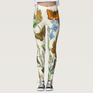 Legging Illustração 1 das Borboletas e Flores
