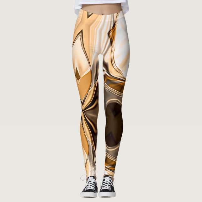 Legging Iluminação refletora torcida a laranja-acastanhada (Frente)