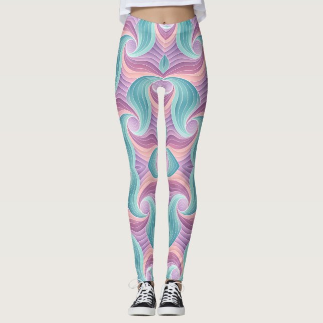 Legging  Ilusão de Profundidade Fluida Sonhadora | Suave e (Frente)