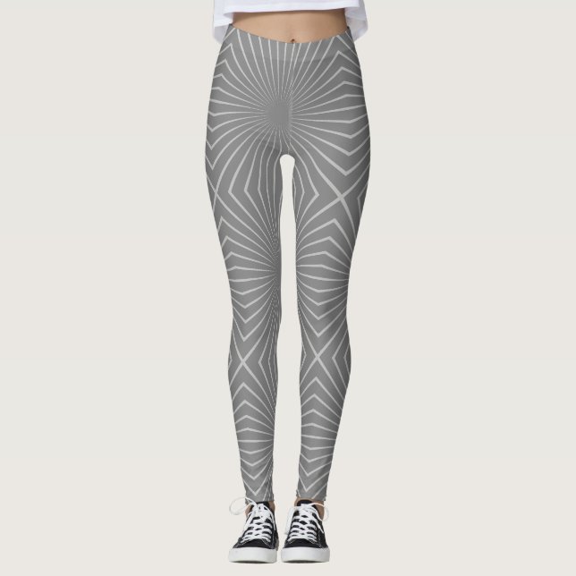 Legging ilusão óptica a preto e branco (Frente)