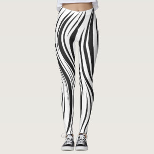 Legging Ilusões Ópticas Leguminações em tiras onduladas