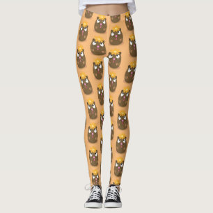 Legging Ilustração animada feliz cota-guiné