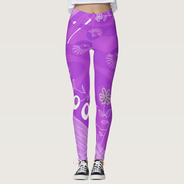 Legging Ilustração Bohemian Chintz Dusty Fuchsia (Frente)