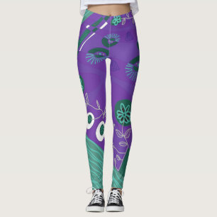 Legging Ilustração Bohemian Chintz Espanta Roxa