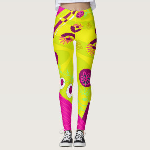 Legging Ilustração Bohemian Chintz Ochre Magenta Mint