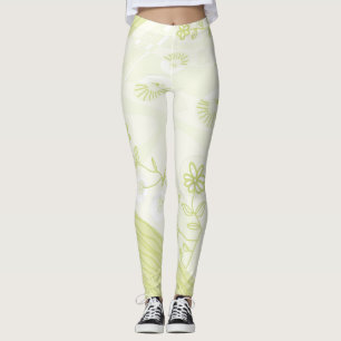 Legging Ilustração Bohemian Chintz Pastel Pear Green