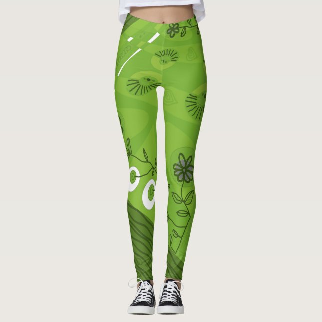 Legging Ilustração Bohemian Chintz Verde 2 (Frente)
