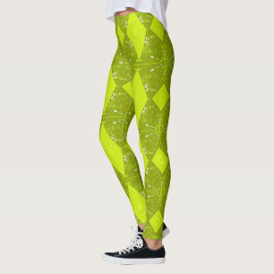 Legging Ilustração Bohemian Chintz Verde Olive Avocado