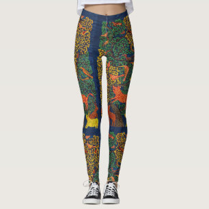 Legging ilustração botânica abstrato animal