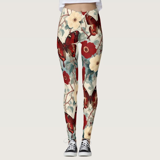 Legging Ilustração Botânica Vintage (Frente)