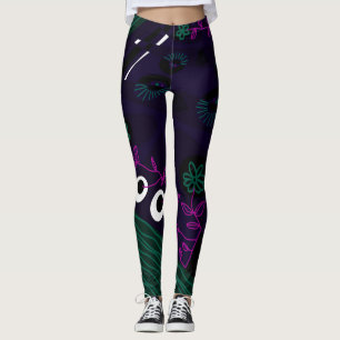 Legging Ilustração Chintz Bohemian Indigo Green Magenta
