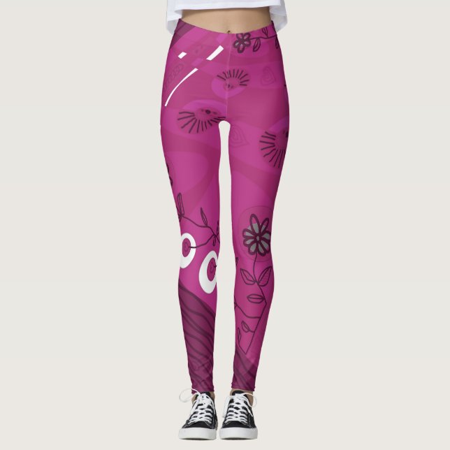 Legging Ilustração Chintz Bohemian Magenta 2 (Frente)