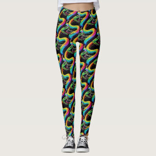 Legging Ilustração Colorida de Cobra