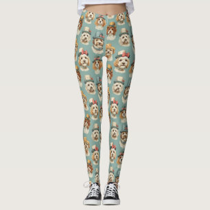 Legging Ilustração cômoda de cães em chapéus