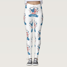 Legging Ilustração Criativa do Dia do Trabalho Americano