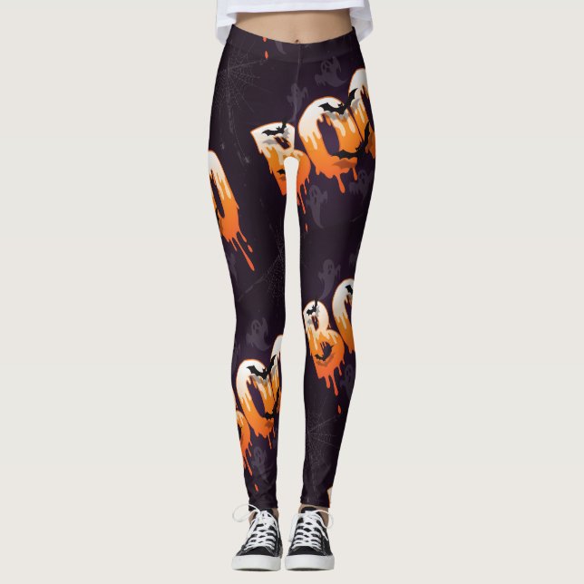 Legging Ilustração da Noite de Halloween (Frente)
