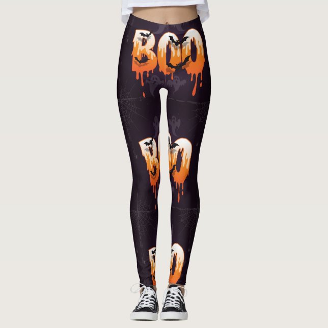 Legging Ilustração da Noite de Halloween (Frente)