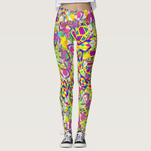 Legging Ilustração de Aquarela, Padrão de Inundação de Sac