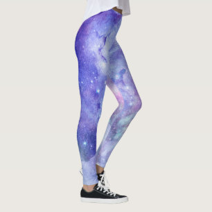 Legging Ilustração de Aquarelas de Espaço Profundo