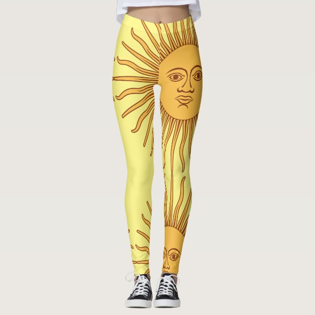Legging Ilustração de arte com face Sun Thunder_Cove (Frente)