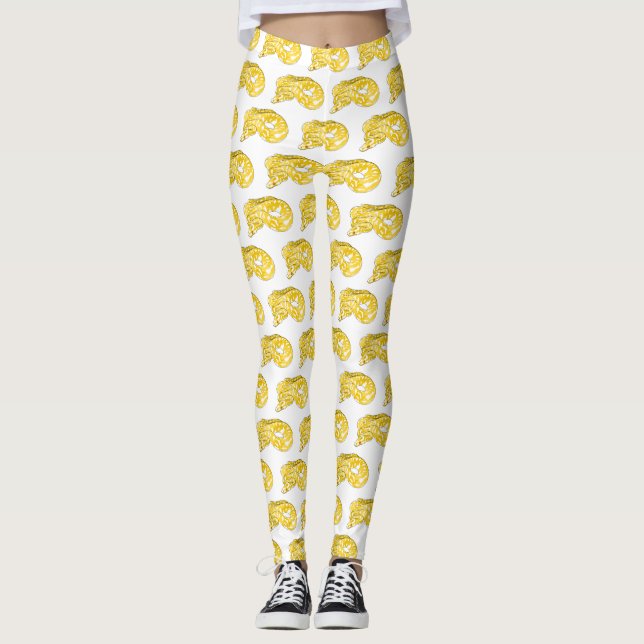 Legging Ilustração de cobra de pitão birmanês (Frente)