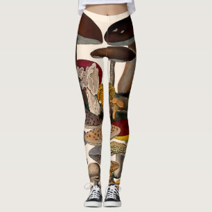 Legging Ilustração de cogumelos vintage