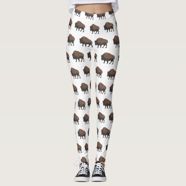 Legging Ilustração de desenho animado Bison (Frente)