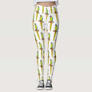 Legging Ilustração de desenho animado com arara-arara-azul