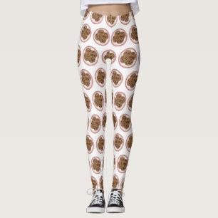 Legging Ilustração de desenho animado com chip de chocolat