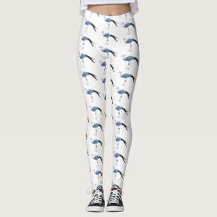 Legging Ilustração de desenho animado com guindaste azul