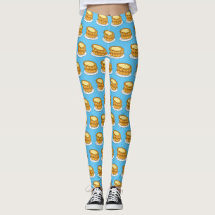Legging Ilustração de desenho animado com tarte de ovo