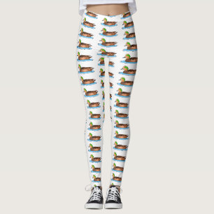 Legging Ilustração de desenho animado de ave-wigeon americ