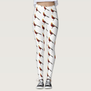 Legging ilustração de desenho animado de aves faisão do ou