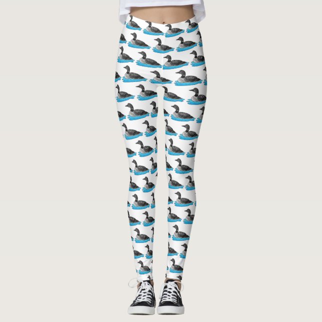 Legging Ilustração de desenho animado de aves soltas (Frente)