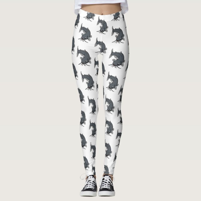 Legging Ilustração de desenho animado de catfish (Frente)