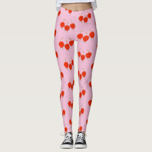 Legging Ilustração de desenho animado de cerejas vermelh