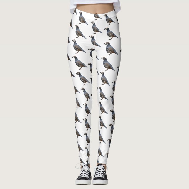 Legging Ilustração de desenho animado de codorniz da Calif (Frente)