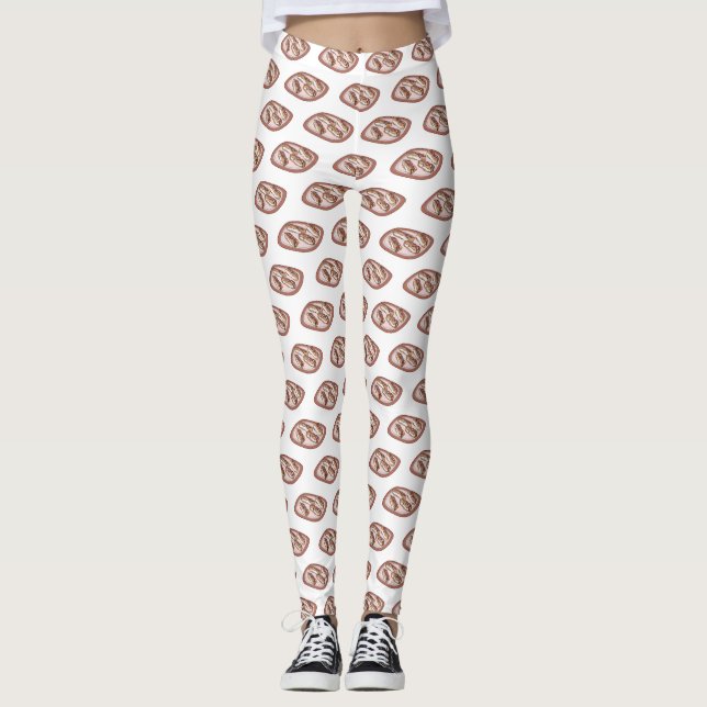 Legging Ilustração de desenho animado de eclair de chocola (Frente)