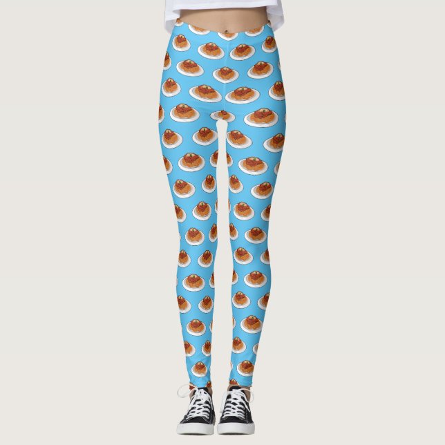 Legging Ilustração de desenho animado de espaguete (Frente)