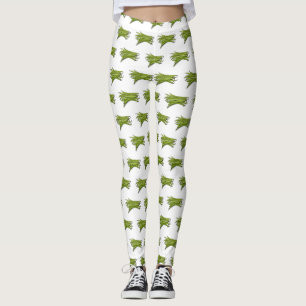 Legging Ilustração de desenho animado de feijão verde