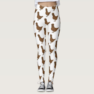 Legging Ilustração de desenho animado de frango polado Cha