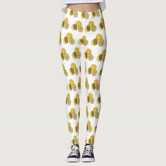 Legging Ilustração de desenho animado de limão (Frente)